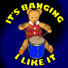 3D Animated Bear Drumming Funny Video