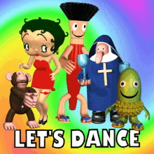 3D Animated GIF of Cartoon Characters Dancing Joyfully