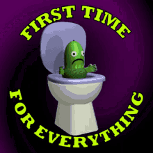3D Animation: Green Creature on the Toilet