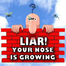 3D cartoon character nose growth funny animation