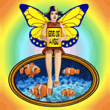 3D GIF of Clownfish and Butterfly Fairy's Fantasy Adventure