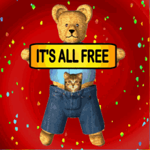 Bear and Cat Interaction Free Gifs