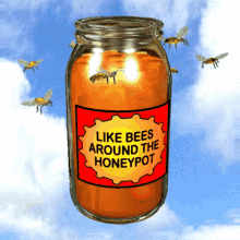 Bees Around The Honeypot Gif, Free Gifs, 3D GIF