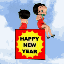 Betty Boop's Happy New Year Celebration GIF