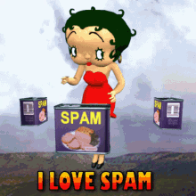 Betty Boop's Humorous Journey to Loving Spam GIF