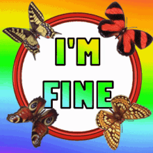 Butterfly, Emoticon, Internet Buzzword, I'm Fine