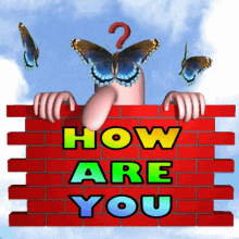 Cartoon Character and Butterfly Interaction GIF