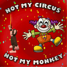 Clown and Monkey 3D GIF, Free Gifs