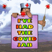 COVID Jab Nurse with Mask and Syringe Gif
