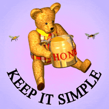 Cute bear doll holding a honey pot animation