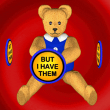 Cute Brown Bear with Blue Sign BUT I HAVE THEM Gif
