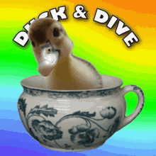 Duck & Dive: A Playful 3D Animation of a Duck in a Cup