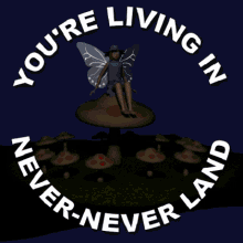 Fairy on Mushroom in Never-Never Land