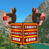 Free 3D GIFs of Monkey, Friday, Beer, and Mountain