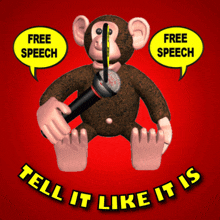 Free Speech Monkey with Microphone GIF