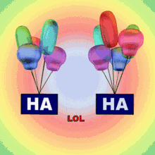 Funny 3D GIF of Blue Squares with Balloons