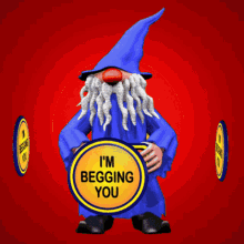 Funny Gnome Begging for Coins - Free Gifs - 3D GIF