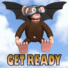 Funny Monkey Pilot Gets Ready to Take Off