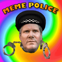 Funny Police Detective: A Hilarious Combination of Police Avatar and Rainbow Background