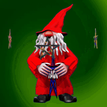 Giant Gnome in Red Robe with Pentagram - Mesmerizing 3D Animation