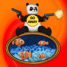 Go Away Panda with Guns Gif