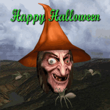 Halloween Witch on Broomstick in 3D Animation