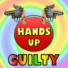 Hands up guilty! Funny guilty man with raised hands. Hilarious police station background. Free gifs! 3D GIF