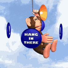 Hang in There Monkey Motivational Gif