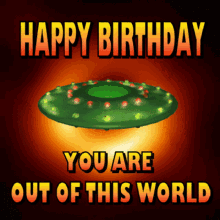 Happy Birthday UFO Wishes GIF