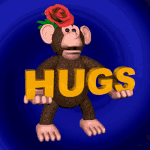 Hugs GIF: A Cute Monkey Offering Warm Embraces