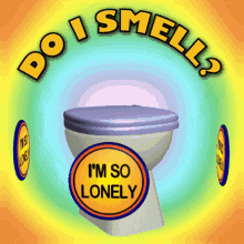 I'm lonely and do I smell? Funny toilet 3D GIF