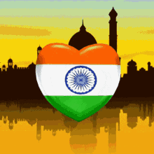 India Flag Heart Pattern 3D GIF