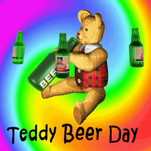 International Beer Day Teddy Beer Day GIF