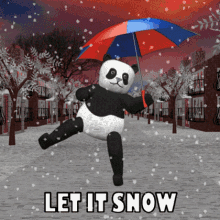 Let It Snow Panda GIF