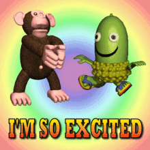 Monkey and Cucumber GIF, Free GIFs, 3D GIF