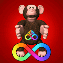 Monkey Autism, Infinite Symbol, Rainbow Color, Infinite Possibilities GIF