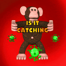 Monkey thumbs up gif, Virus pattern gif, Red background gif, Yellow text gif