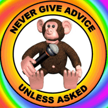 Monkey with Microphone in Colorful Ring gif