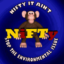 Nifty NFTs, Monkey, Blue, Environmental Issue, Free Gifs, 3D GIF
