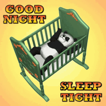 Panda in Cradle, Sleeping Tight, Relaxing, Cute, 3D GIF