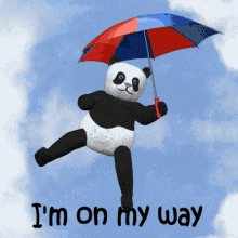 Panda Umbrella Jump Free Gifs