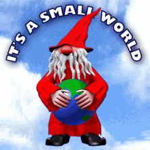 Red-Clothed Dwarf Hugging Earth GIF