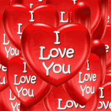Red Heart Balloon with I Love You Text GIF