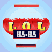 Red Heart-Shaped Emoticon with LOL HA HA