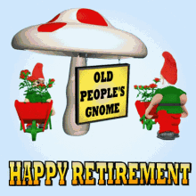 Retirement gnome happy retirement celebration