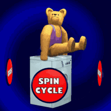 Rotating washing machine bear gif