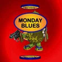 Sad Monday Turtle with a Gun GIF, Free 3D GIFs