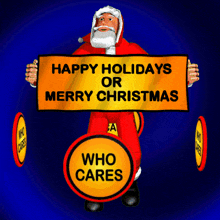 Santa Claus Holding Sign Gif, Christmas Gif, Holiday Gif