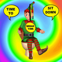 Santa Claus Sitting on Toilet Gif, Free Gifs, 3D GIF