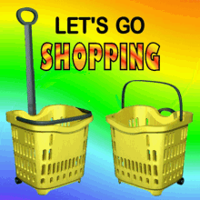 Shopping Cart and Shopping Basket Colorful GIF